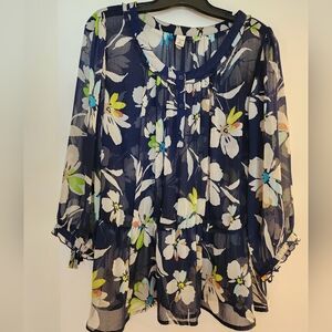 Sheer Flower Blouse